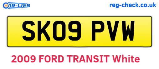 SK09PVW are the vehicle registration plates.