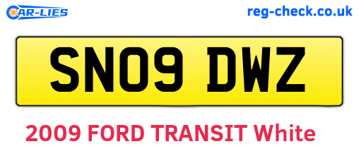 SN09DWZ are the vehicle registration plates.