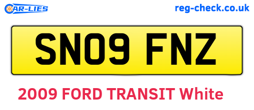 SN09FNZ are the vehicle registration plates.