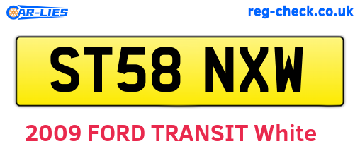 ST58NXW are the vehicle registration plates.