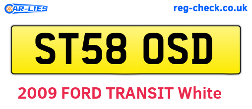 ST58OSD are the vehicle registration plates.