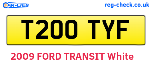T200TYF are the vehicle registration plates.