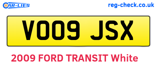 VO09JSX are the vehicle registration plates.