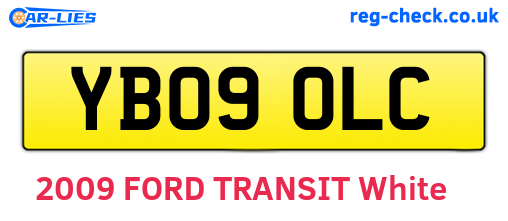 YB09OLC are the vehicle registration plates.