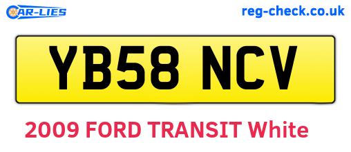 YB58NCV are the vehicle registration plates.