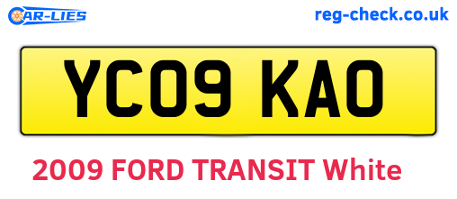 YC09KAO are the vehicle registration plates.