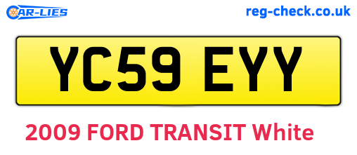 YC59EYY are the vehicle registration plates.