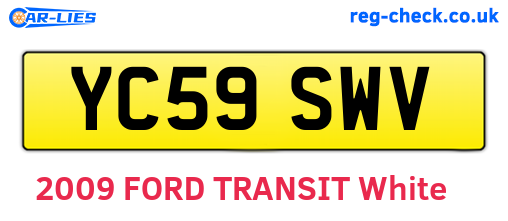 YC59SWV are the vehicle registration plates.