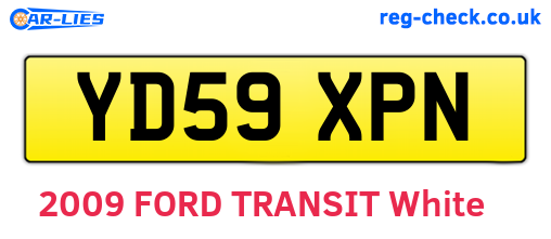 YD59XPN are the vehicle registration plates.
