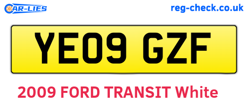 YE09GZF are the vehicle registration plates.