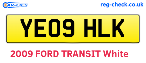 YE09HLK are the vehicle registration plates.