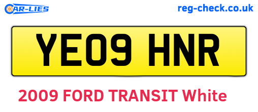 YE09HNR are the vehicle registration plates.