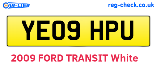 YE09HPU are the vehicle registration plates.
