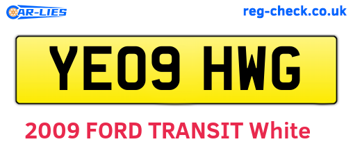 YE09HWG are the vehicle registration plates.