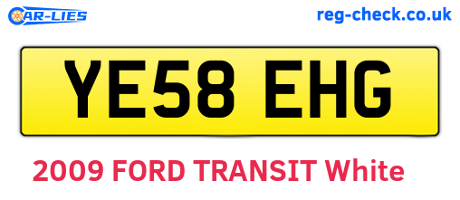YE58EHG are the vehicle registration plates.