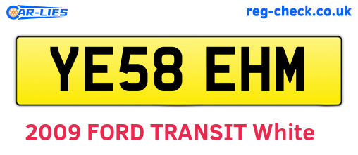 YE58EHM are the vehicle registration plates.