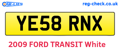 YE58RNX are the vehicle registration plates.