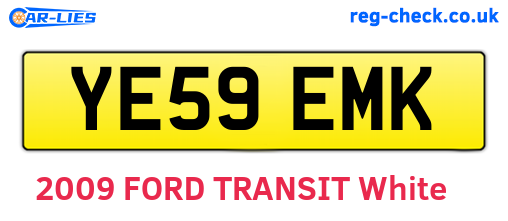YE59EMK are the vehicle registration plates.
