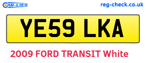YE59LKA are the vehicle registration plates.