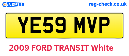 YE59MVP are the vehicle registration plates.
