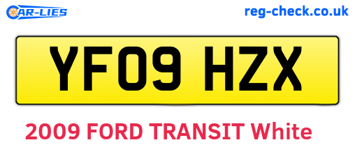 YF09HZX are the vehicle registration plates.