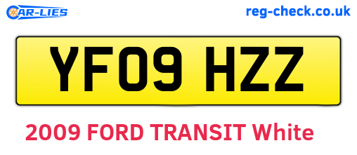 YF09HZZ are the vehicle registration plates.