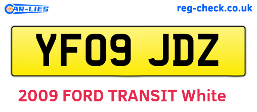 YF09JDZ are the vehicle registration plates.