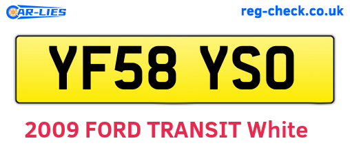 YF58YSO are the vehicle registration plates.