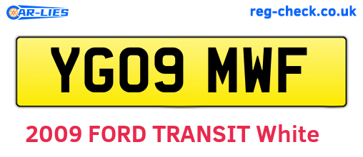 YG09MWF are the vehicle registration plates.