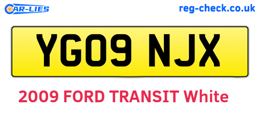 YG09NJX are the vehicle registration plates.