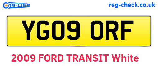 YG09ORF are the vehicle registration plates.