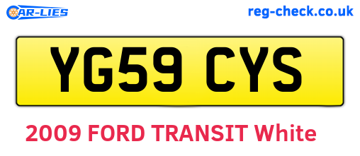 YG59CYS are the vehicle registration plates.