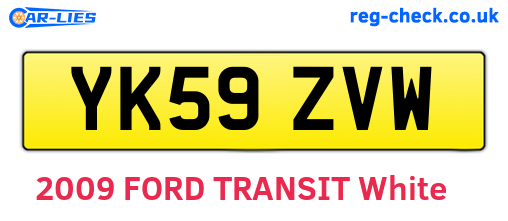YK59ZVW are the vehicle registration plates.