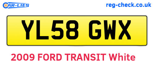 YL58GWX are the vehicle registration plates.