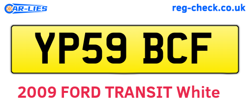 YP59BCF are the vehicle registration plates.