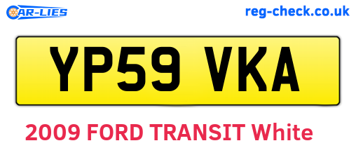 YP59VKA are the vehicle registration plates.