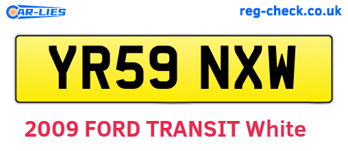 YR59NXW are the vehicle registration plates.