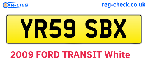 YR59SBX are the vehicle registration plates.