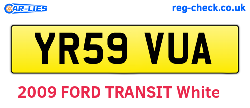 YR59VUA are the vehicle registration plates.