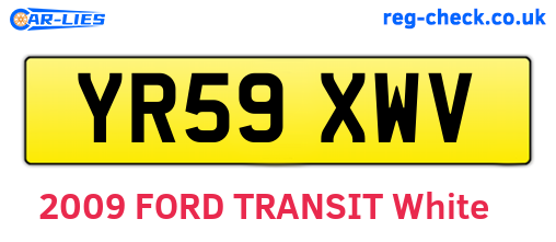 YR59XWV are the vehicle registration plates.
