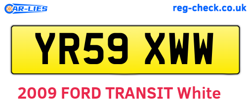 YR59XWW are the vehicle registration plates.