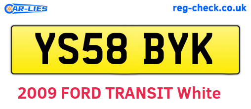 YS58BYK are the vehicle registration plates.