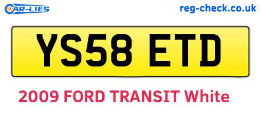 YS58ETD are the vehicle registration plates.