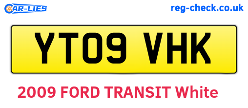 YT09VHK are the vehicle registration plates.