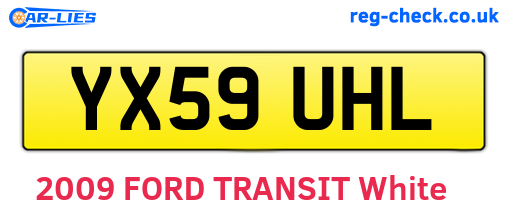 YX59UHL are the vehicle registration plates.