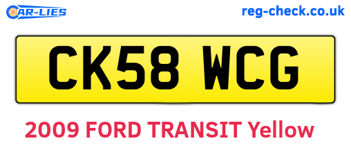CK58WCG are the vehicle registration plates.