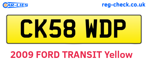 CK58WDP are the vehicle registration plates.