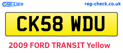 CK58WDU are the vehicle registration plates.