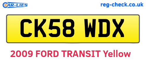 CK58WDX are the vehicle registration plates.