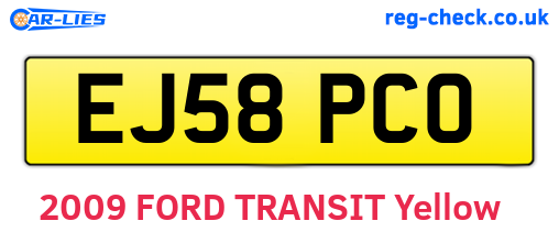 EJ58PCO are the vehicle registration plates.